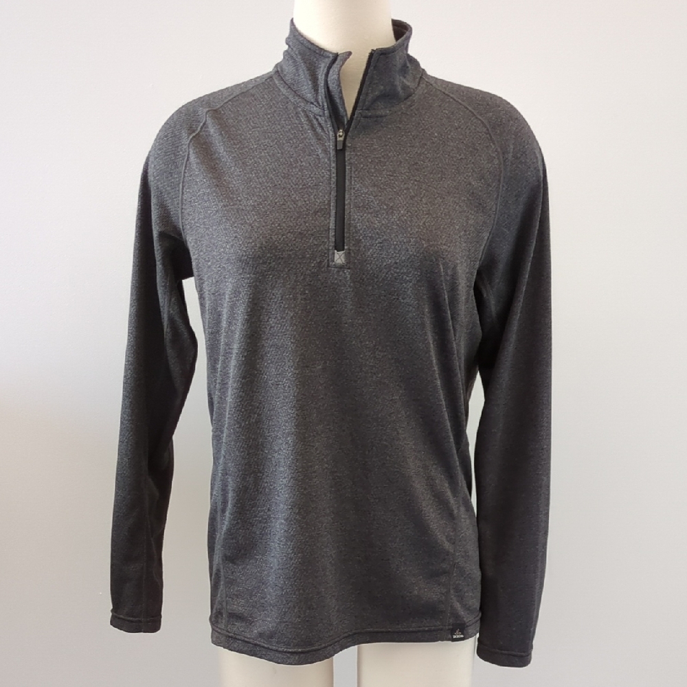 Prana Heathered Gray Pullover Partial Zip Lightweight